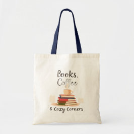 Books Coffee & Cozy Corners Tote Bag | Book Lover Tragetasche