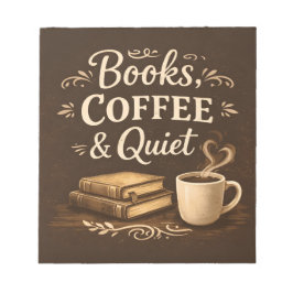 Books, Coffee & Quiet – Dark Academia Book Lover Notizblock