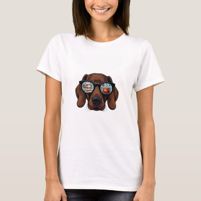 Books Dogs Tea T-Shirt (Vorderseite)