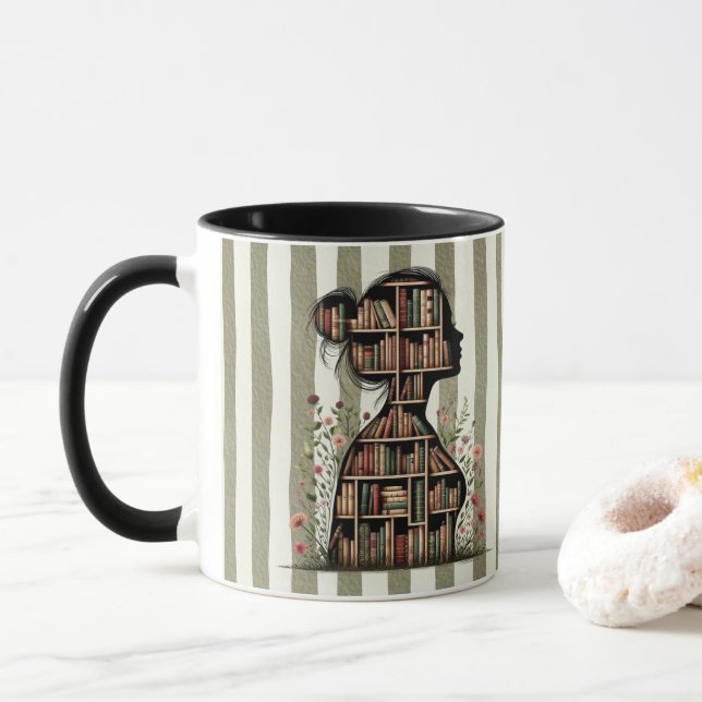 Books Feed My Imagination for Bookish Tasse (Mit Donut)
