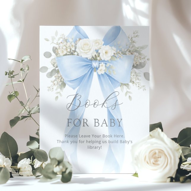 Books for baby Blue Coquette Bow Baby Shower Poster (Von Creator hochgeladen)