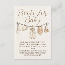Books For Baby Boho Clothesline Baby Shower Begleitkarte