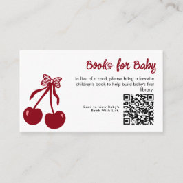 Books for Baby Card Cherry Baby Shower QR Wishlist Begleitkarte