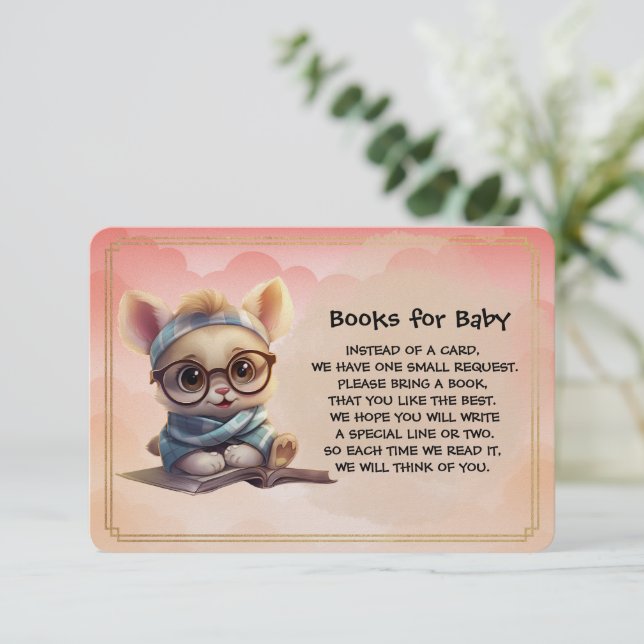Books for Baby Cute Kitten Reading A Book Begleitkarte (Stehend Vorderseite)