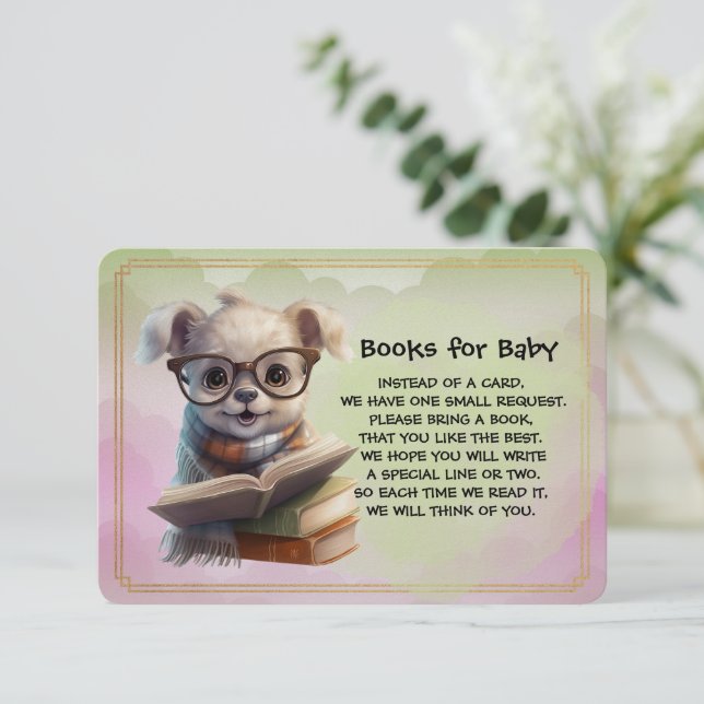 Books for Baby Cute Puppy Dog Reading A Book Begleitkarte (Stehend Vorderseite)