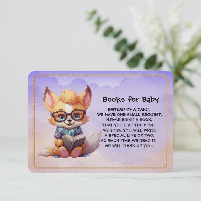 Books for Baby Cute Red Fox Reading A Book Begleitkarte (Stehend Vorderseite)