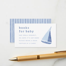 Books for Baby Italian Sailboat Blue Baby Shower Begleitkarte