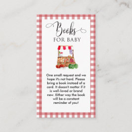 Books for Baby Locally Grown Baby Shower Gingham Begleitkarte