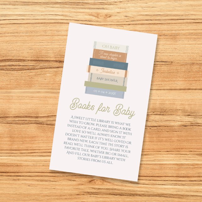 Books For Baby New Chapter Storybook Baby Shower Begleitkarte (Books For Baby New Chapter Storybook Baby Shower Enclosure Card)