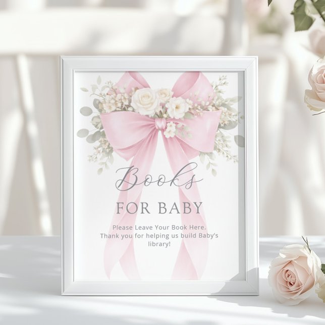 Books for baby Pink Coquette Bow Baby Shower Poster (Von Creator hochgeladen)
