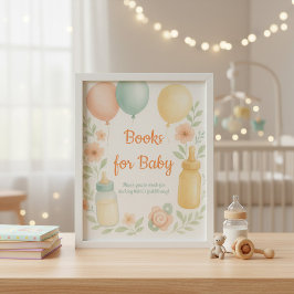Books for Baby Poster | Soft Watercolor Decor