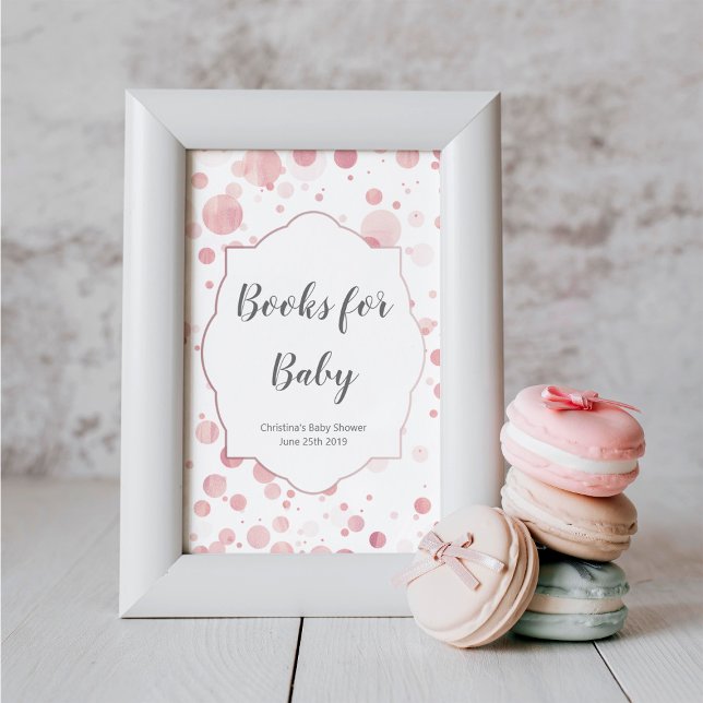 "Books for baby" Schild, Polka Dots Baby Dusche Poster (Von Creator hochgeladen)