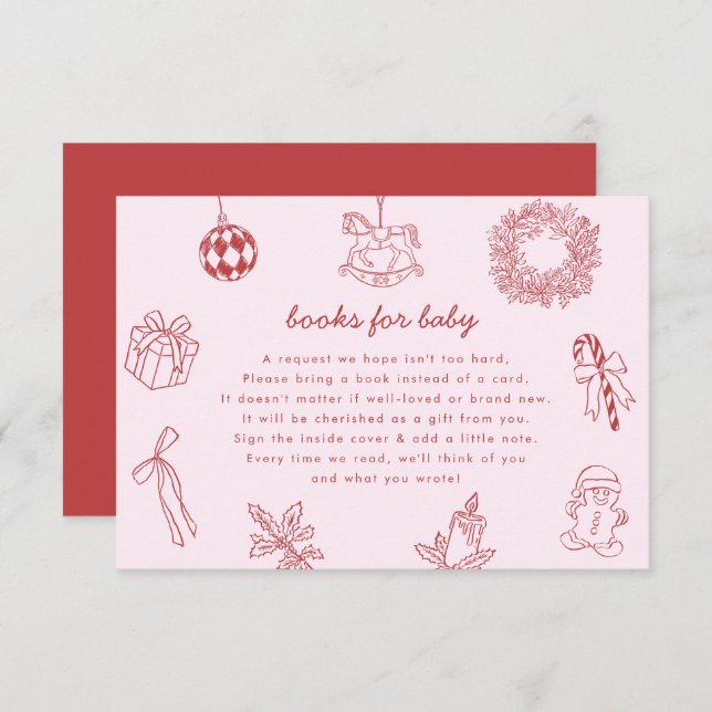 Books for baby whimsical christmas winter girl begleitkarte (Vorne/Hinten)