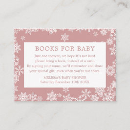Books For Baby Winter Baby Shower Dusty Rose Pink Begleitkarte