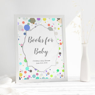 "Books for baby"-Zeichen   Geschlecht zeigt Baby-D Poster