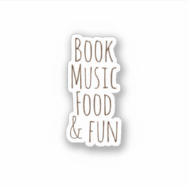 Books Music Food & Fun, ästhetische Aufkleber