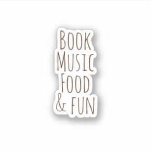 Books Music Food & Fun, ästhetische Aufkleber
