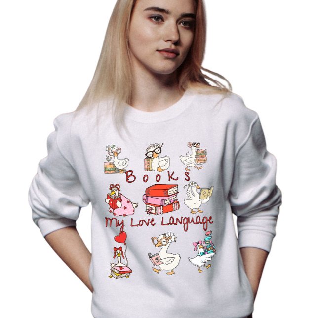 Books, My Love Language Valentine Collage Sweatshirt (Von Creator hochgeladen)