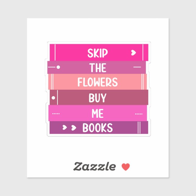 Books Not Flowers Aufkleber (Blatt)