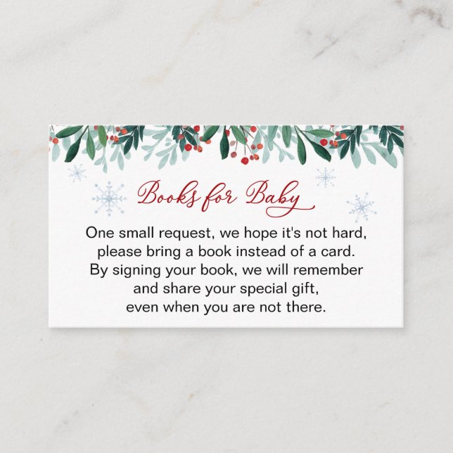 Books or Baby Christmas Baby Shower Begleitkarte