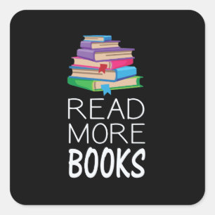 Books - Read More Books Quadratischer Aufkleber