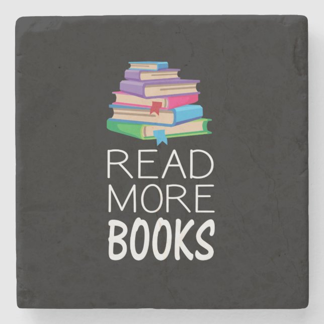 Books - Read More Books Steinuntersetzer (Vorderseite)