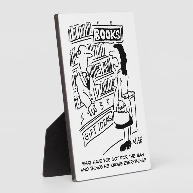 Bookshop Kunde frage Shopkeeper eine Frage Fotoplatte (Seite)