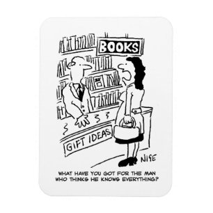 Bookshop Kunde frage Shopkeeper eine Frage Magnet