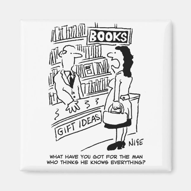 Bookshop Kunde frage Shopkeeper eine Frage Magnet (Vorne)
