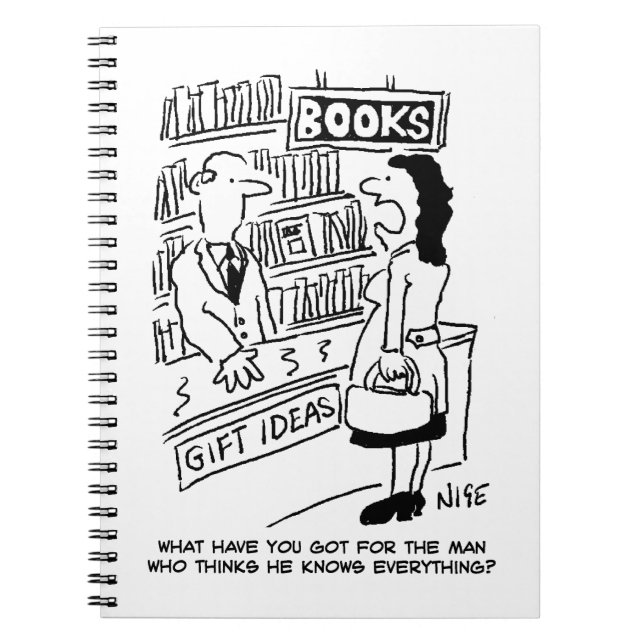 Bookshop Kunde frage Shopkeeper eine Frage Notizblock (Vorderseite)