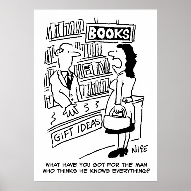 Bookshop Kunde frage Shopkeeper eine Frage Poster (Vorne)