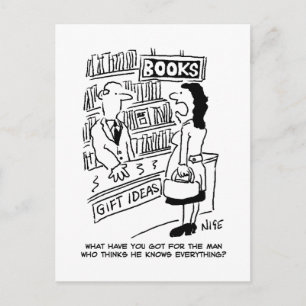 Bookshop Kunde frage Shopkeeper eine Frage Postkarte