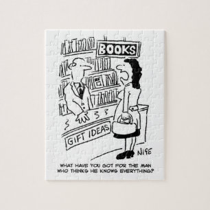 Bookshop Kunde frage Shopkeeper eine Frage Puzzle