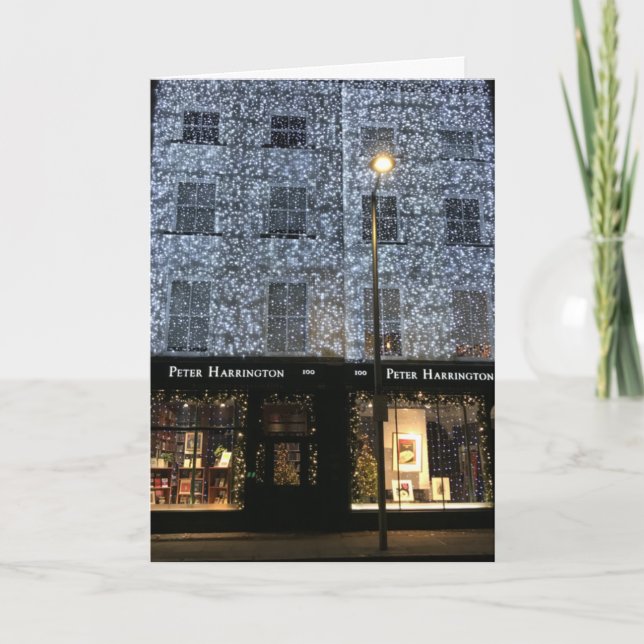 Bookshop Night Fotografy Christmas Fulham Road Karte (Vorderseite)