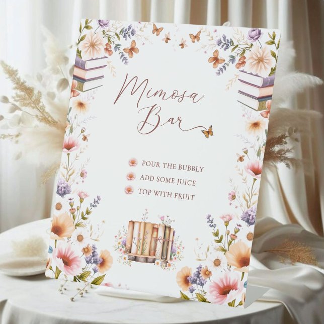 Bookstore Wildblume Brautparty Mimosa Bar Sign Sockelschild (Von Creator hochgeladen)