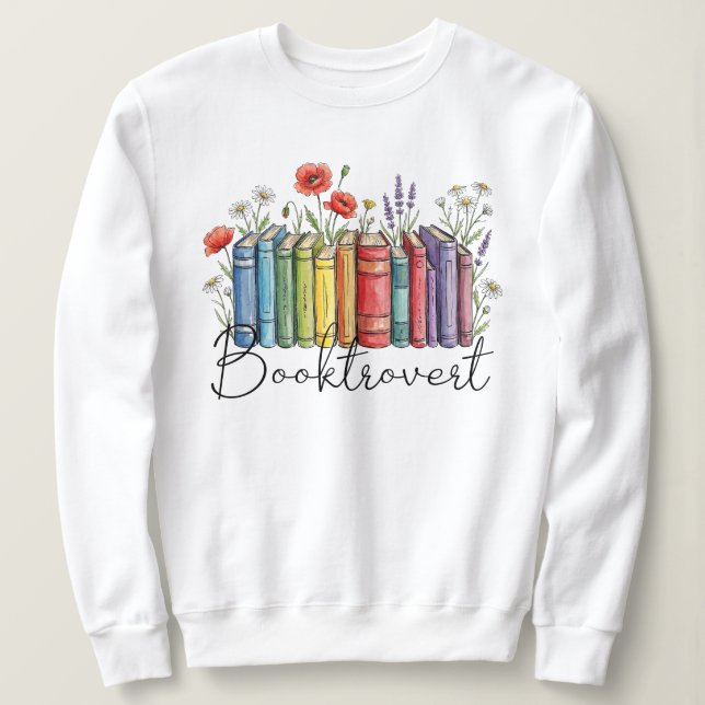 Booktrovert, funny book lover design  sweatshirt (Design vorne)