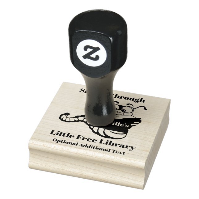 Bookworm Design Holz Briefmarke Gummistempel (Stempel)