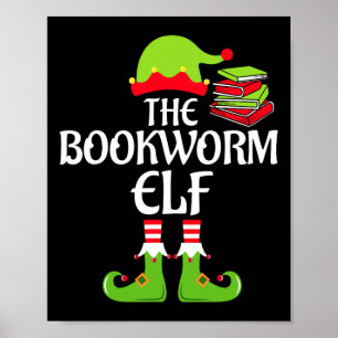 Bookworm Elf Matching Familiengruppe Weihnachtsfes Poster
