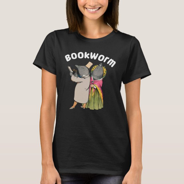 Bookworm Funny Animal T-Shirt (Vorderseite)