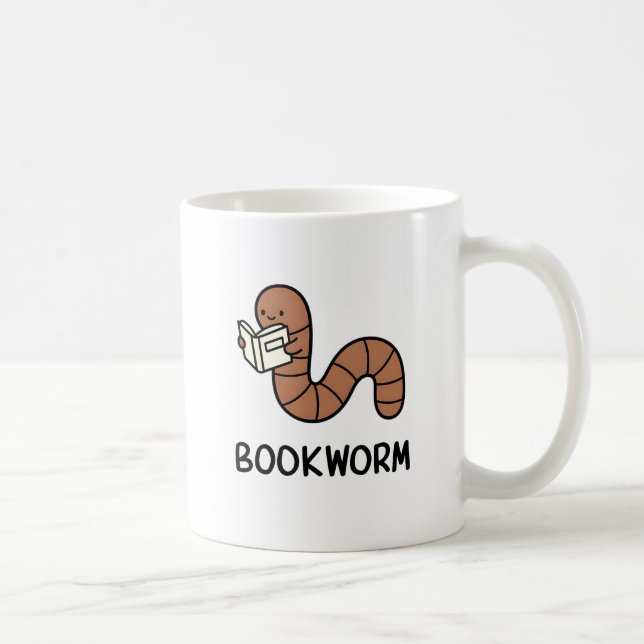 Bookworm Funny Book Lover Kaffeetasse (Rechts)