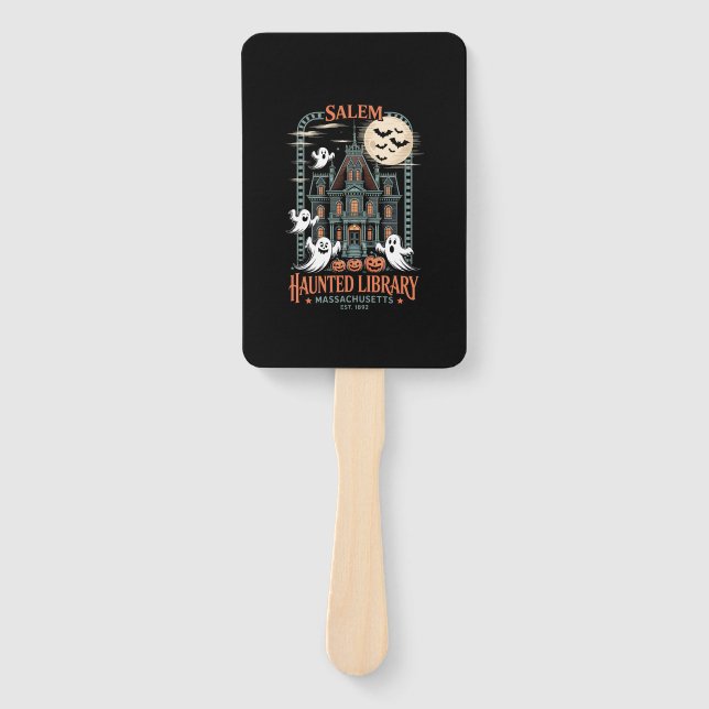 Bookworm Halloween Shirt Spuk Library Fächer (Vorderseite)