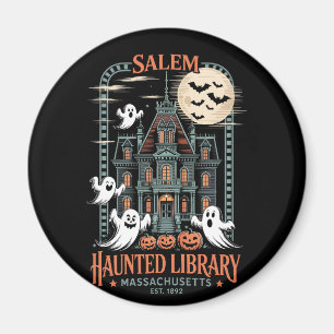 Bookworm Halloween Shirt Spuk Library Magnet