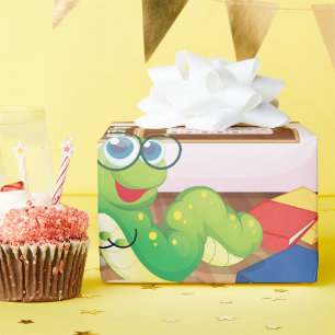 Bookworm in Class Wrapping Paper Geschenkpapier