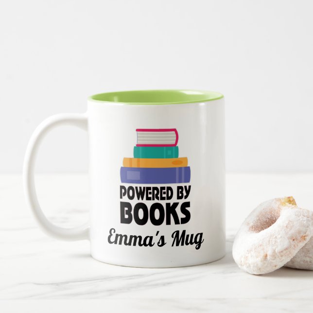 Bookworm Librarian Niedlich Reading Gift Zweifarbige Tasse (Mit Donut)