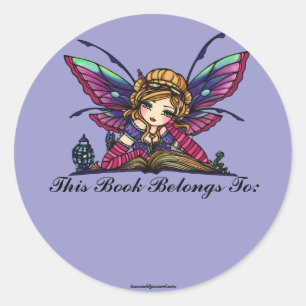 Bookworm Library Fairy Fantasy Art Buchzeichen Runder Aufkleber