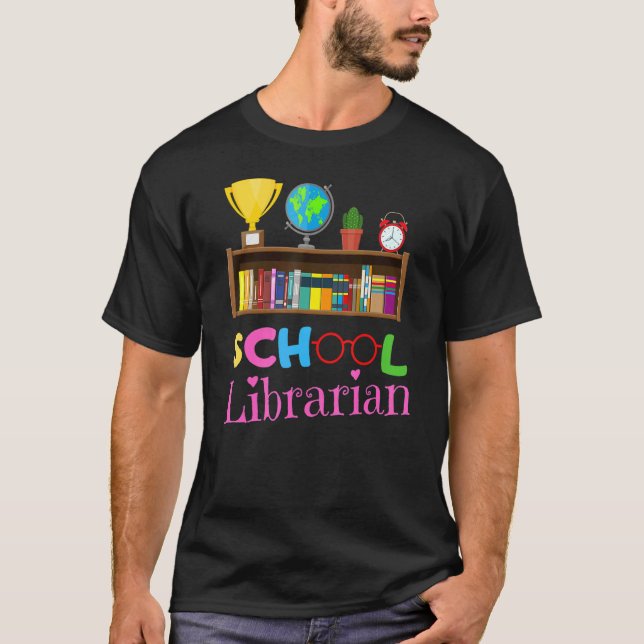 Bookworm Library Worker Cute School Librarian T-Shirt (Vorderseite)