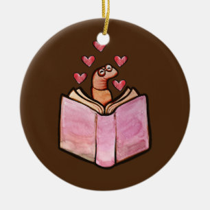 Bookworm Niedlich Bookish Leser Artwork Keramik Ornament