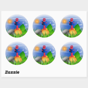 Bookworm Niedlich Fun Kid's School Round Stickers