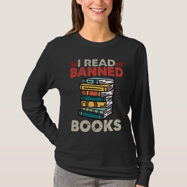 Bookworm Reading Book Ban Reader I Read Banned Boo T-Shirt (Vorderseite)