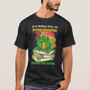 Bookworm Reading Book Librarian Book Dragon T-Shirt